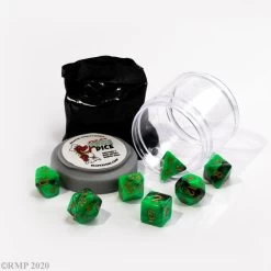Pizza Dungeon Dual Dice: Green & Black
