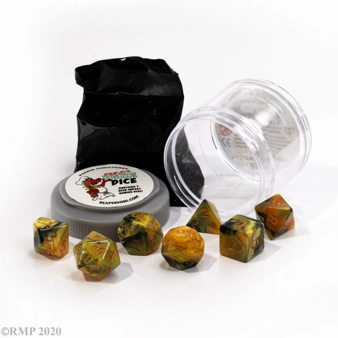 Pizza Dungeon Dual Dice: Yellow & Black 3 Pizza Dungeon Dual Dice: Yellow & Black
