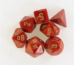 Chessex Mini Dice Scarab Scarlet Gold