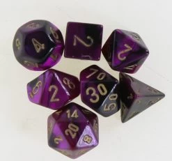 Chessex: Mini Dice Gemini Black-Purple With Gold