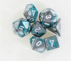 Chessex: Mini Dice Gemini Steel-Teal With White
