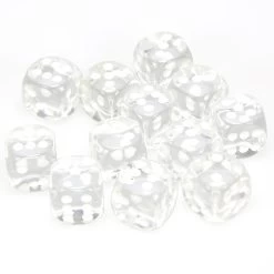 Translucent: 16mm D6 Clear (12) 5 Translucent: 16mm D6 Clear (12) -Toy Game Store CHX23601a