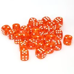 Translucent: 12mm D6 Orange/White (36)