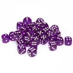 Translucent: 12mm D6 Purple/White (36)