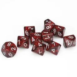 Speckled Poly D10 Silver Volcano (10)