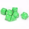 Opaque: Poly Set Green With White (7) -Toy Game Store CHX25405
