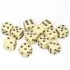 Opaque: 16mm D6 Ivory With Black (12) -Toy Game Store CHX25600