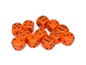 Opaque: 16mm D6 Orange With Black (12)