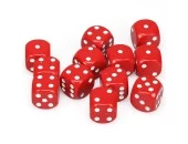 Opaque: 16mm D6 Red With White (12)