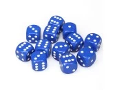 Opaque: 16mm D6 Blue With White (12)