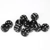 Opaque: 16mm D6 Black With White (12) -Toy Game Store CHX25608