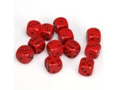 Opaque: 16mm D6 Red With Black (12)