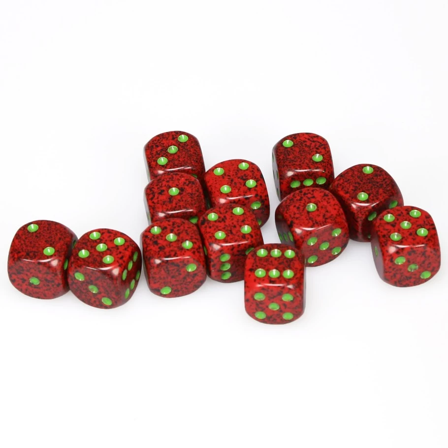 Speckled: 16mm D6 Strawberry (12) 3 Speckled: 16mm D6 Strawberry (12)
