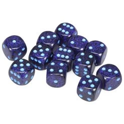 Speckled: 16mm D6 Cobalt (12)