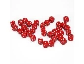 Opaque: 12mm D6 Red With White (36)