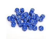 Opaque: 12mm D6 Blue With White (36)