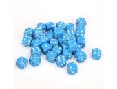 Opaque: 12mm D6 Lt Blue With White (36)