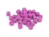 Opaque: 12mm D6 Lt Purple With White (36)