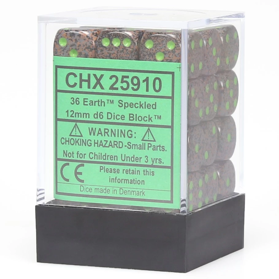 Earth 12mm D6 Dice Block (36) 3 Earth 12mm D6 Dice Block (36)
