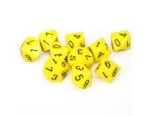 Opaque Poly D10 Yellow/Black (10)