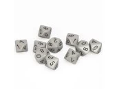 Opaque Poly D10 Grey/Black (10)