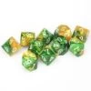 Gemini Poly D10 Gold Green/White (10) -Toy Game Store CHX26225