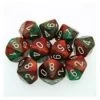 Gemini 2 Poly D10 Green-Red With White (10) 2 Gemini 2 Poly D10 Green-Red With White (10) -Toy Game Store CHX26231