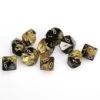 Gemini Poly D10 Black Gold With Silver (10) -Toy Game Store CHX26251