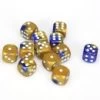 Gemini 16mm D6 Blue Gold/White (12) -Toy Game Store CHX26622