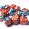 Gemini 16mm D6 Copper Teal With Silver (12) -Toy Game Store CHX26653