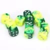 Gemini 16mm D6 Green Yellow With Silver (12) -Toy Game Store CHX26654