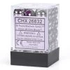 Gemini 2 12mm D6 Purple Steel With White (36) -Toy Game Store CHX26832