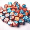 Gemini 12mm D6 Copper Teal With Silver (36) -Toy Game Store CHX26853