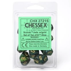 Scarab Poly D10 Jade/Gold (10)