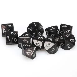 Borealis Poly D10 Smoke/Silver (10) -Toy Game Store CHX27228a