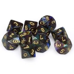 Lustrous Poly D10 Shadow/Gold (10) -Toy Game Store CHX27299a