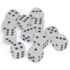 Frosted 16mm D6 Clear/Black (12) -Toy Game Store CHX27601