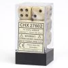 Marble 16mm D6 Ivory/Black (12) -Toy Game Store CHX27602