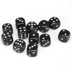 Borealis 16mm D6 Smoke/Silver (12) -Toy Game Store CHX27628a
