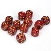 Vortex 16mm D6 Burgundy/Gold Block (12) -Toy Game Store CHX27634
