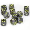 Vortex 16mm D6 Black/Yellow Block (12) -Toy Game Store CHX27638
