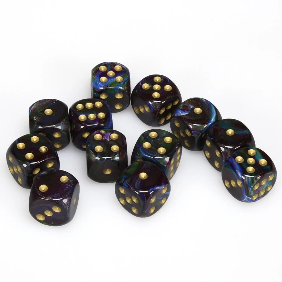 Lustrous 16mm D6 Shad/Golden Dice Block (12) 4 Lustrous 16mm D6 Shad/Golden Dice Block (12) - Image 2