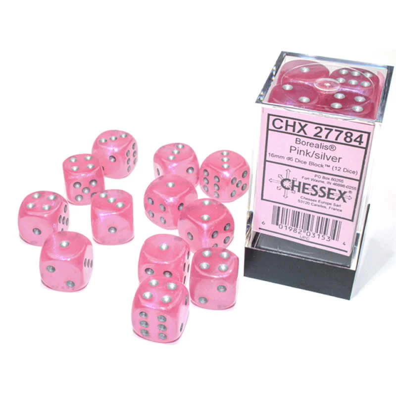 Borealis Luminary 16mm D6 Pink/Silver (12) 2 Borealis Luminary 16mm D6 Pink/Silver (12)