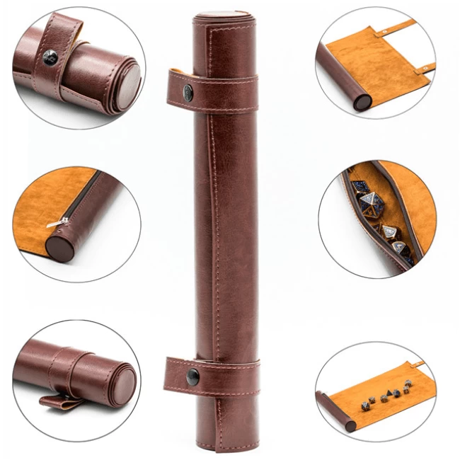 Foam Brain Games: Black Roll Up Dice Mat - Red Leatherette 3 Foam Brain Games: Black Roll Up Dice Mat - Red Leatherette