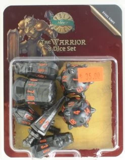 The Warrior: 8 Dice Set - Steel Grey