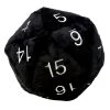 Jumbo D20 Novelty Dice Plush In Black With Silver Numbering -Toy Game Store ULP85335