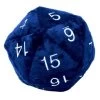 Jumbo D20 Novelty Dice Plush In Blue With Silver Numbering