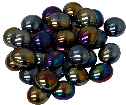 Glass Gaming Stones: Crystal Iridized Black Opal 3 Glass Gaming Stones: Crystal Iridized Black Opal